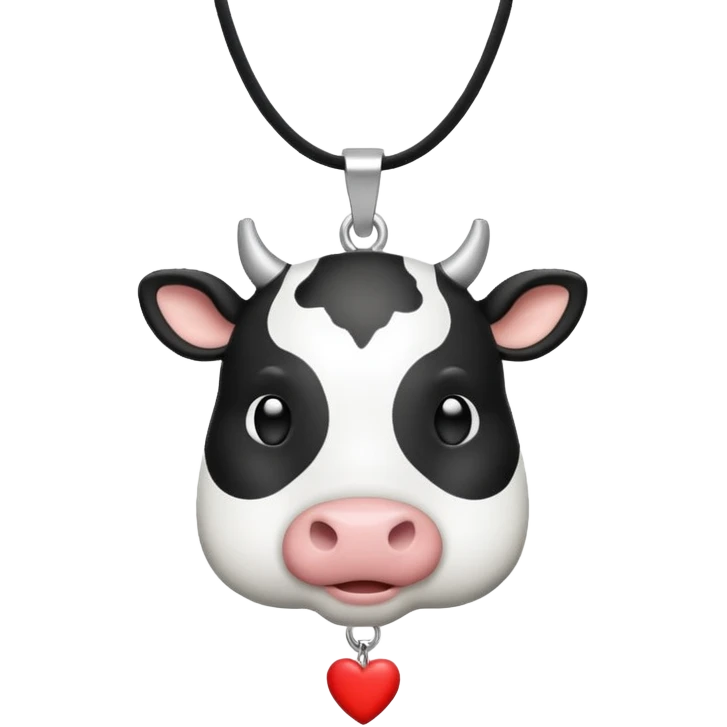 i need combination of this two emojis for making a neckless ❤️🐮 the desing must be simple so it can make easily  reduse details and make it black and white  use simple lines i insist rhe cow to be just like emoji emoji