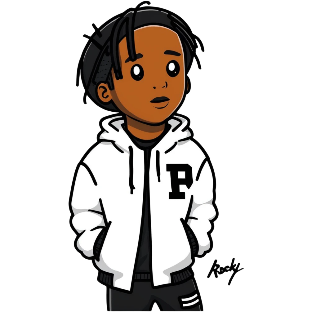 ASAP Rocky with his signature style and fashion emoji