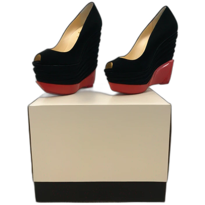 Platform wedges louboutin black emoji