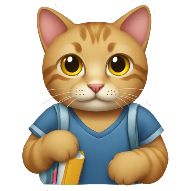 A cat in school emoji