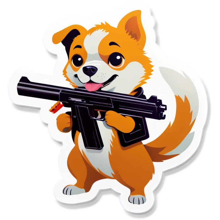 Dog with gun emoji