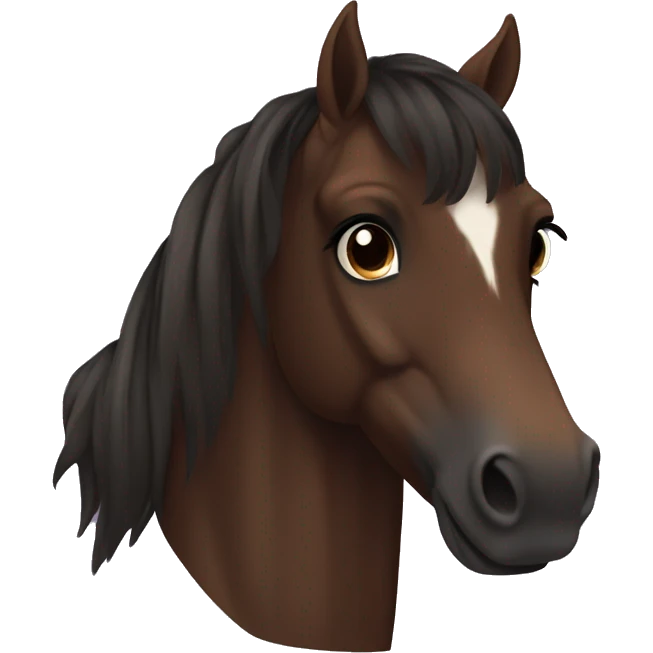 Dark bay horse with brown hair girl emoji