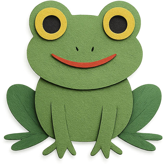 нарисуй лягушку смотрящую на зрителя emoji