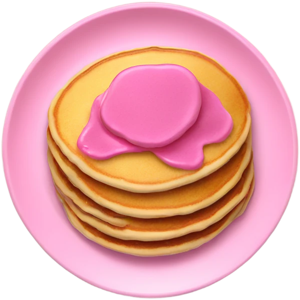 Pancakes in pink plate emoji