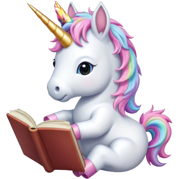 Unicorns read book
A baby unicorn lying on its belly, flipping pages with its hoof.













 emoji
