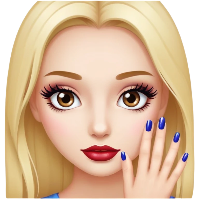 Girl with lashes and nails emoji