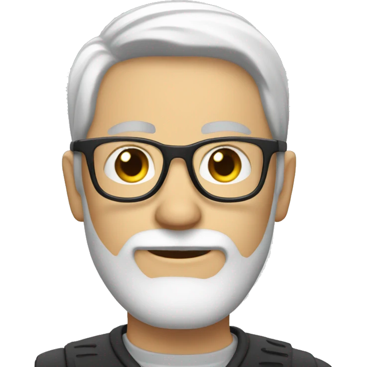 White guy wearing glasses with beard around 55 emoji