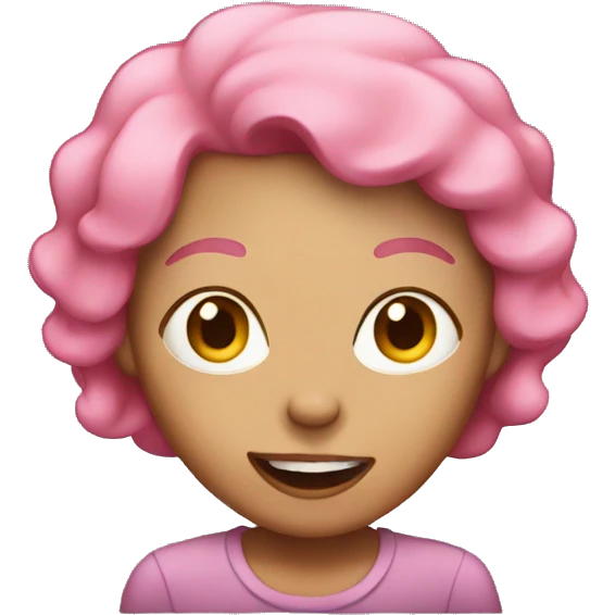 Woman with pink hair singing  emoji