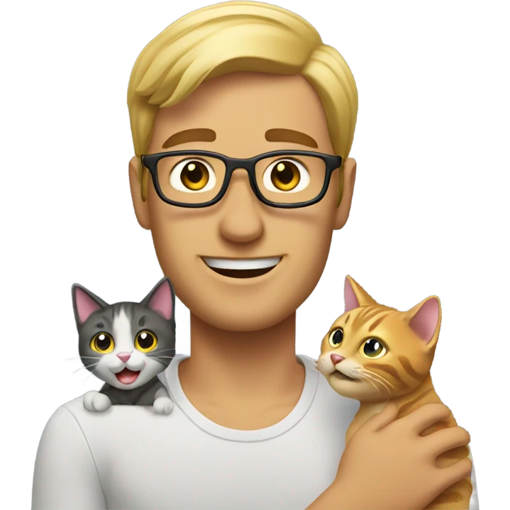 man playing cat emoji
