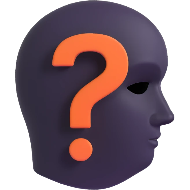 faceless face with a question mark emoji