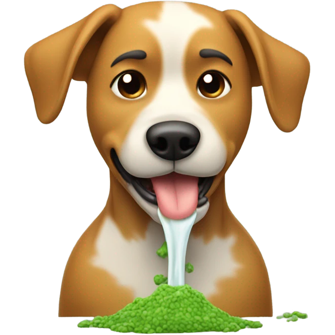 A dog throwing up  emoji