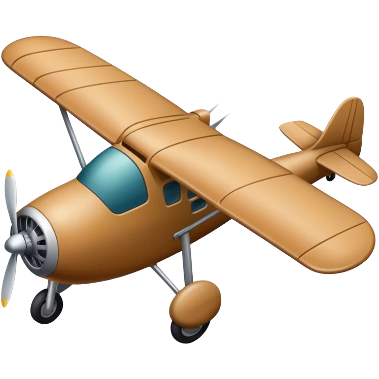 Old style tan plane, bottom view emoji