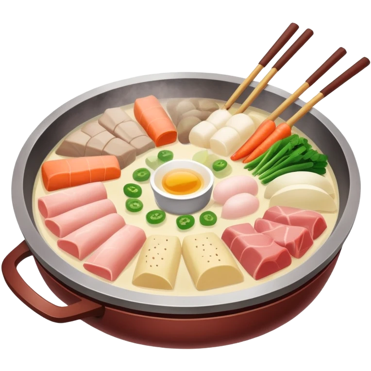Traditional Chinese hotpot with soft pastel colors emoji