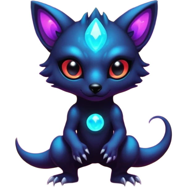 Epic Edgy Cute Colorful Vibrant Dark Nebula Modern Vernid-Protogen-creature-animal, full body emoji