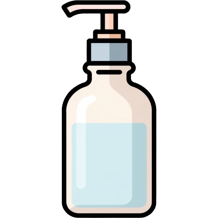 Facial toner spray bottle, minimalist, rounded, soft pastel colors, no outline emoji