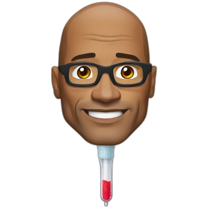 Dwayne Johnson with syringe emoji