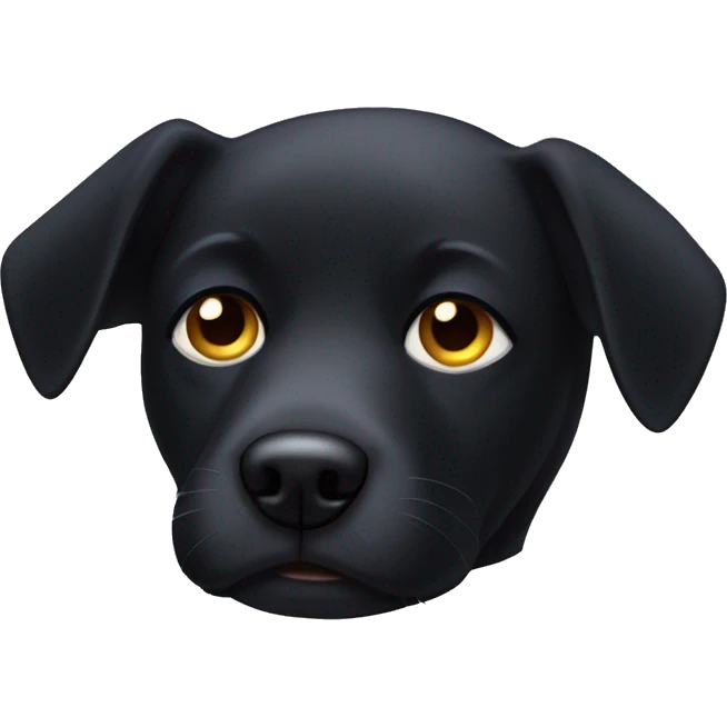 Black dog with pointy ears asleep emoji