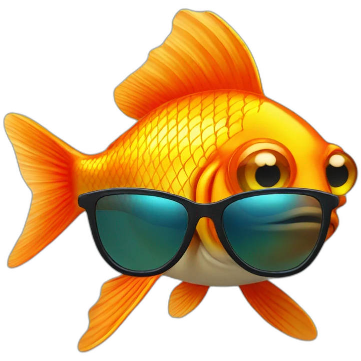 Goldfish with sunglasses emoji