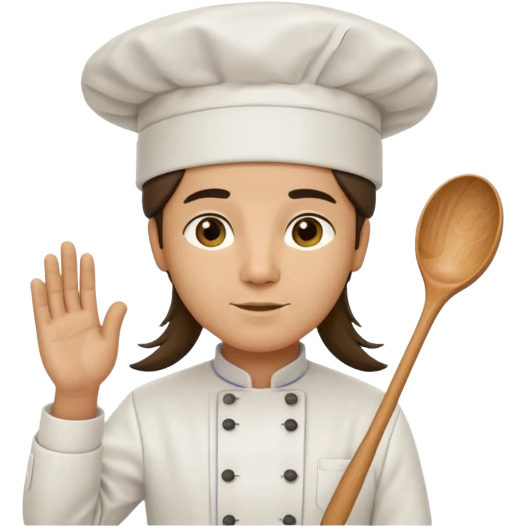 Chef pelinegra pelo largo y liso emoji