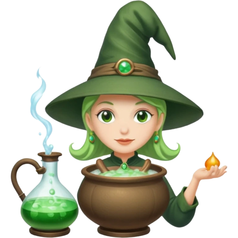 green witch cooking potion emoji