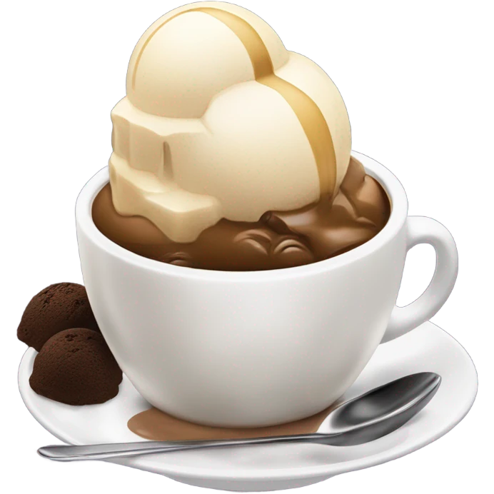 Affogato coffe ice cream on coffee emoji