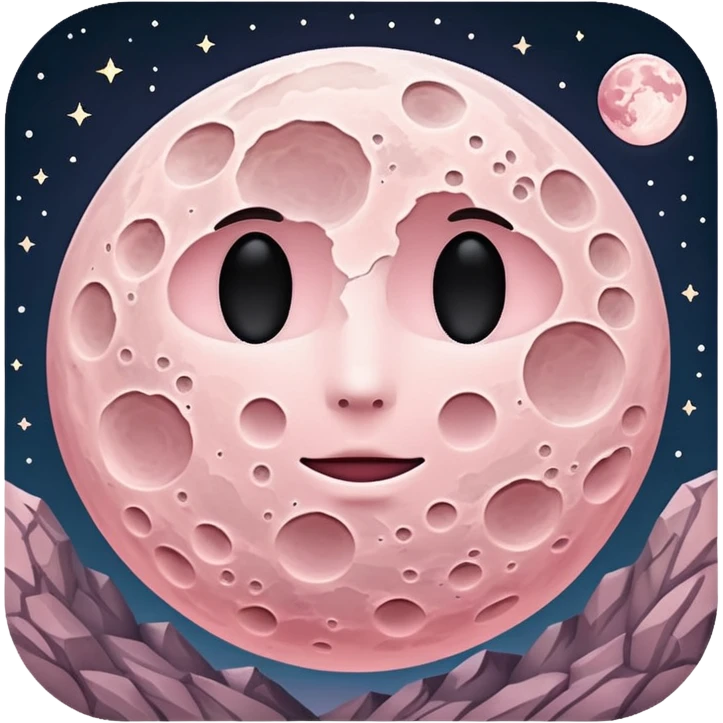 pastel pink moon scenery  emoji