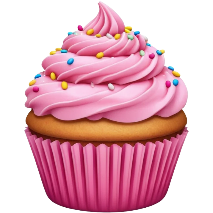 Cupcake with pink icing emoji