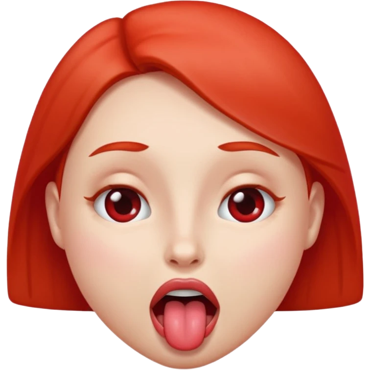 Sexy face with one tongue out, red cheeks, eyes rolled back into head in pleasure emoji