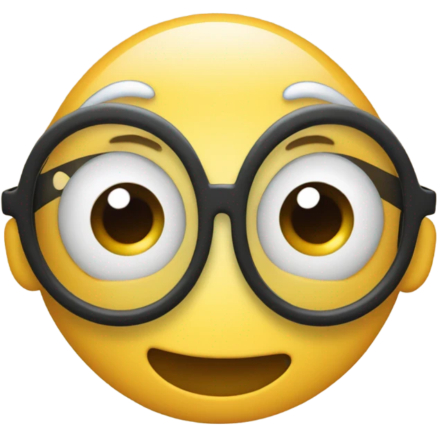 An emoji face making a 'glasses' gesture by forming circles with its fingers and placing them around the eyes emoji