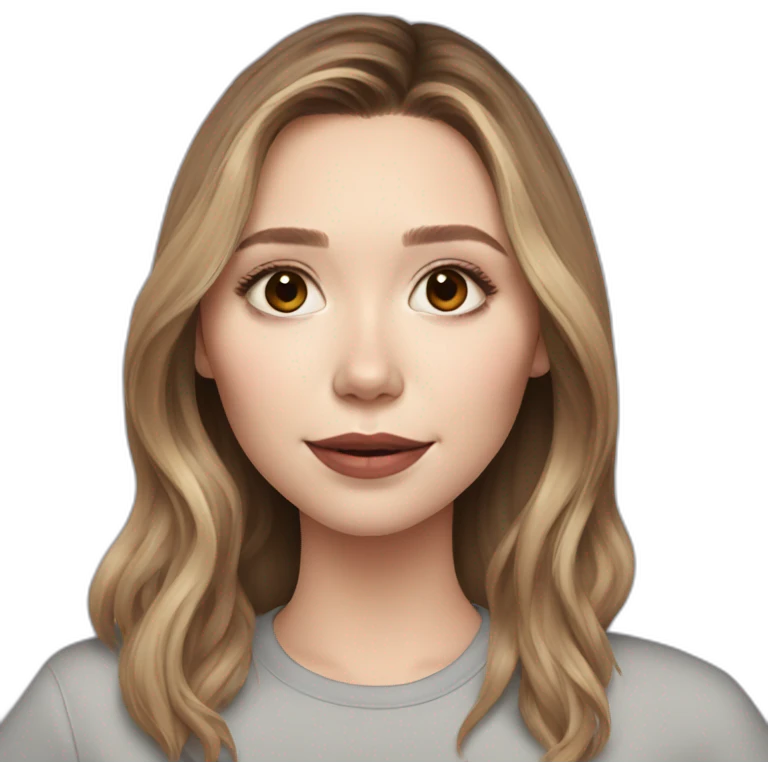 Elizabeth Olsen cartoon wearing tee emoji
