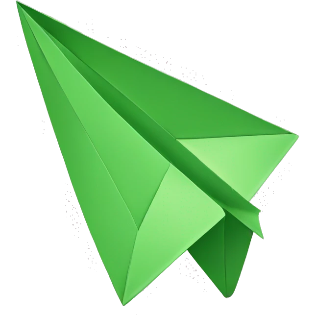 green paper plane emoji