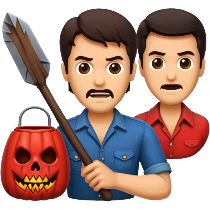 GENERAME  4  ICONOS individuales  TIPO EMOJI SILUETEADOS SIN FONDO   ESTILO RETRO OCHENTERO CON LA TEMATICA DE LA PELICULA  The Evil Dead (Posesión infernal) emoji