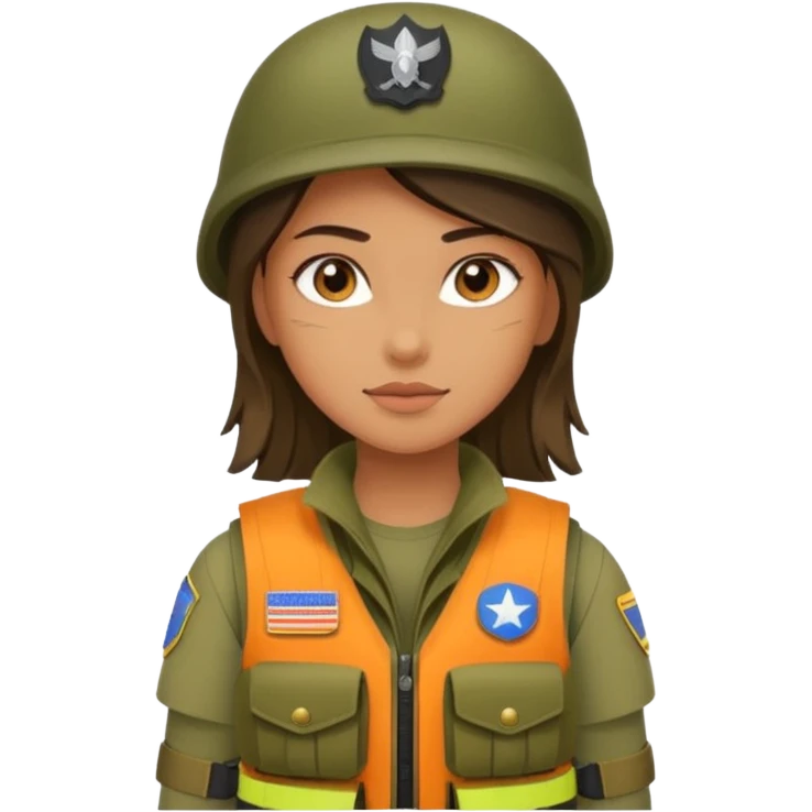 Girl wearing bullet proof emoji