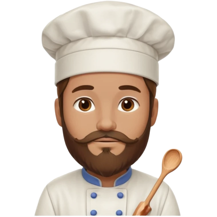 Pastry chef whith long brown hair and beard emoji