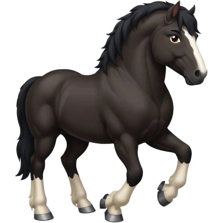Black Clydesdale 4 legs  emoji