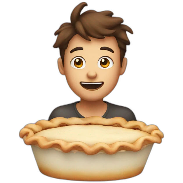 Person floating after pie smell emoji