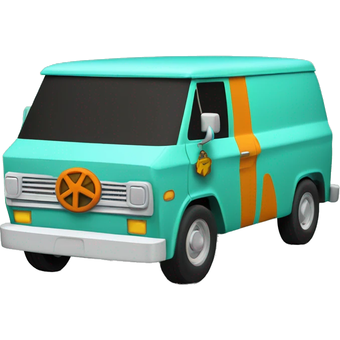 Detailed Papercraft Scooby Doo mystery machine chevy van emoji