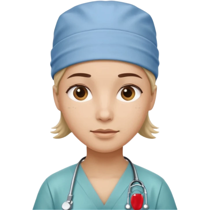 not smiling doctor with scrub cap emoji
