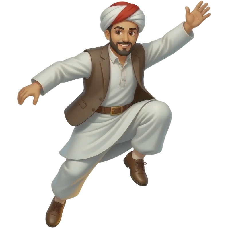 man jumping over fire lighter complected Persian emoji