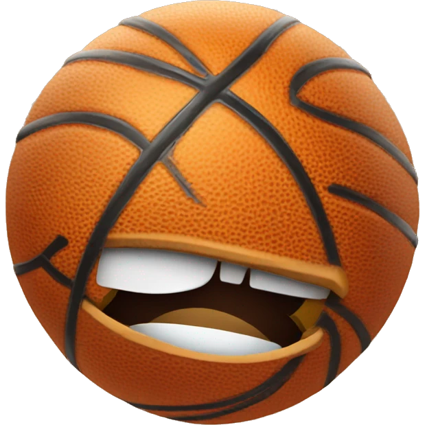 Basketball smiling with eyes closed emoji