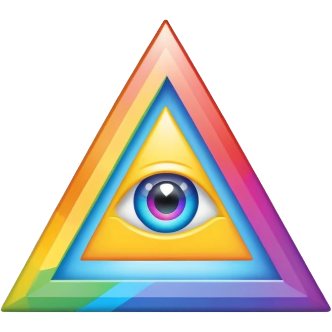The Illuminati triangle spits out a rainbow emoji