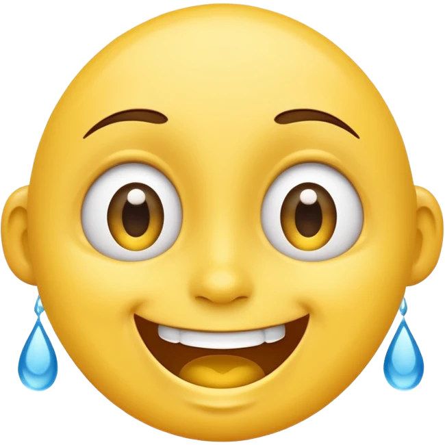 Smile with A joyful face emoji with wide eyes and a big smile, tears of laughter flowing.  emoji