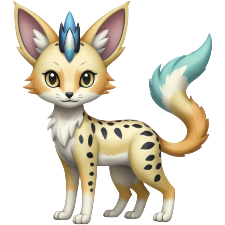 Colorful pastel gloomy dusky dull Edgy soft fruity Meloetta-Trico-Silvally-Nargacuga-Sergal-Serval-Cresselia-Fakémon-creature-hybrid emoji