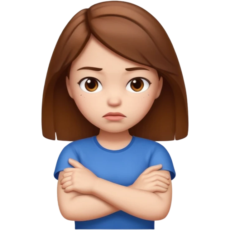 Pouting girl arms crossed emoji