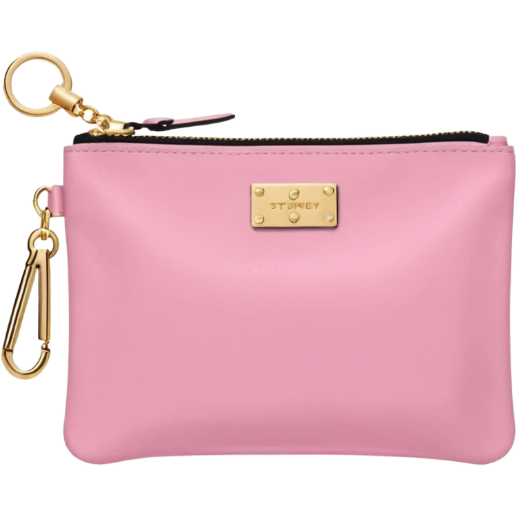 pink stoney clover lane rectangle pouch with shiny gold zipper and a circle zipper puller = pouch should be solid pouch should be more 3d emoji