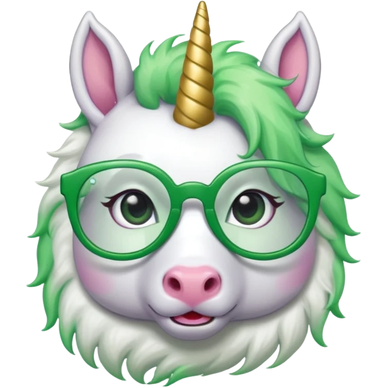 unicorn with green glasses emoji