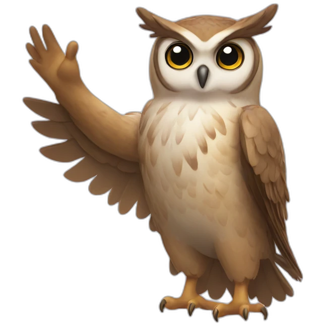 owl waving emoji