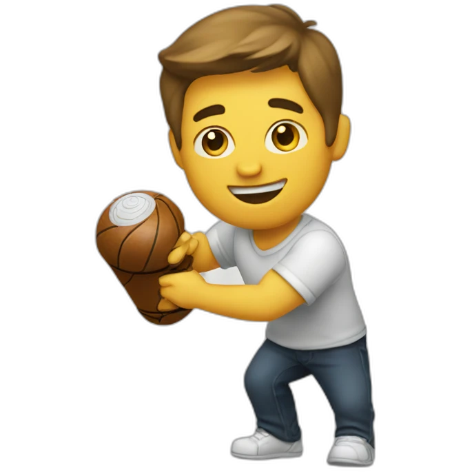 men taking a clubbell emoji