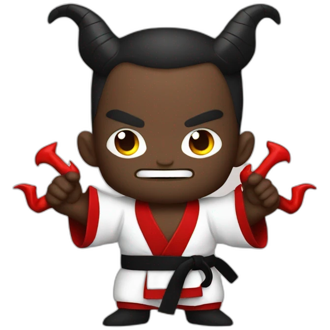 Satan Devil Demon wearing Jiu-Jitsu gi emoji