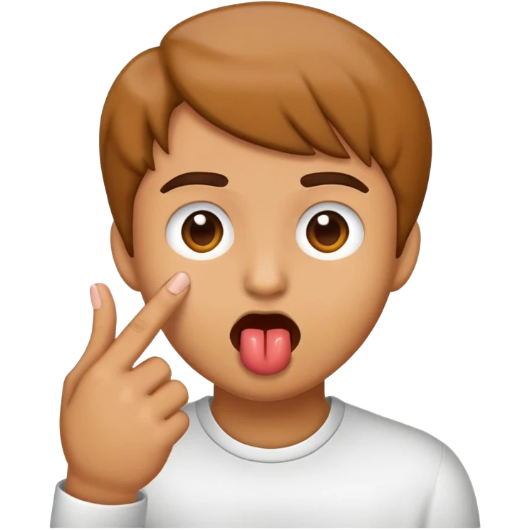 Emoji licking between index and middle finger emoji